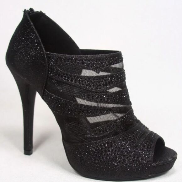 BRAND NEW GUESS WOMEN'S SEXY LACE GLITTER OPEN TOE ZIPPER HIGH HEEL SHOES - Picture 13 of 13